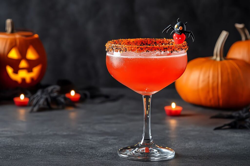 A glass of Halloween punch.